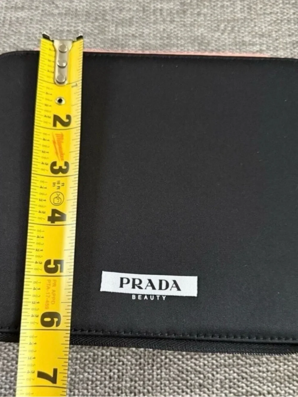 Prada Black and Pink Cosmetic zipper make up bag
